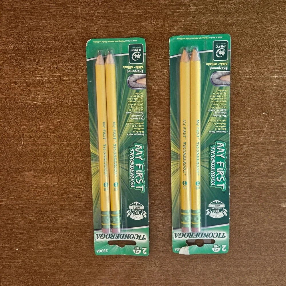 Ticonderoga My First Pencils #2 HB Woodcase Pre-Sharpened 2-Pack Lot of 2‎ 33306